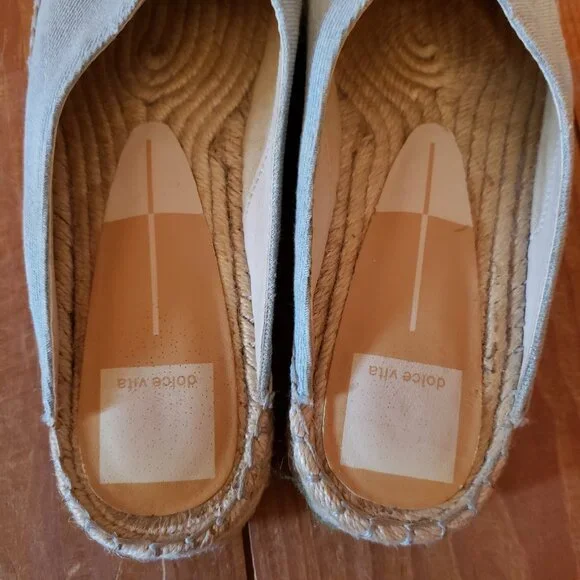 SALE Dolce Vita denim mules flats US 5.5 bohemian beach - Picture 5 of 8